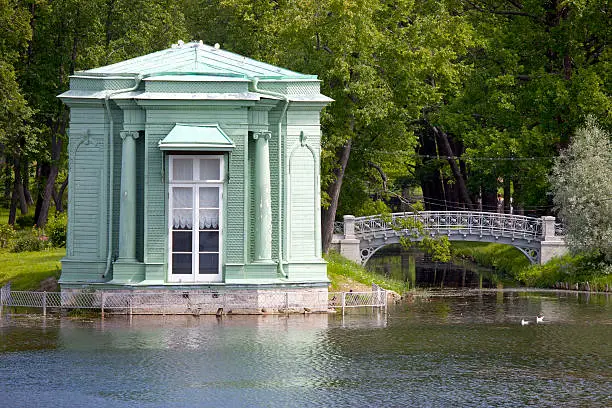 Venus pavilion in park, 1793 year. Gatchina. Petersburg. Russia.