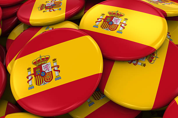 istock Pile of Spanish Flag Badges 496767992