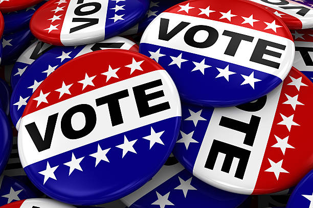istock Pile of Vote Badges - US Elections Concept Image 496768186