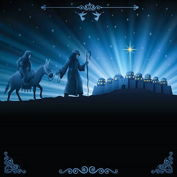 Vector illustration of Nativity Scene - Holy Night