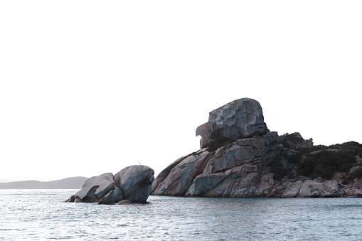 View of the famous stone in Spargi island in North Sardinia