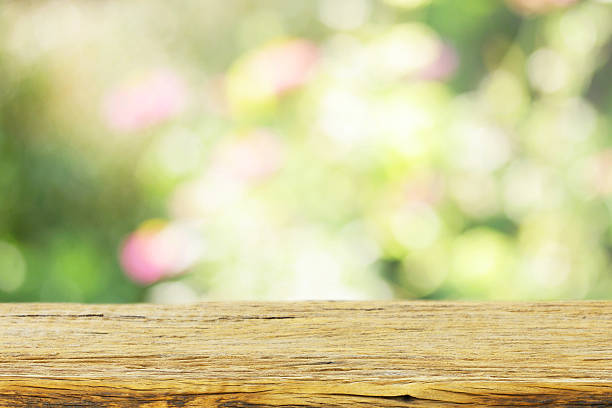 istock Outdoor Wooden table view 496771206