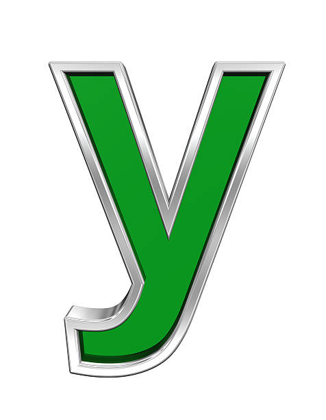 une lettre de verre et de chrome frame ensemble de l'alphabet - letter y alphabet three dimensional shape green photos et images de collection
