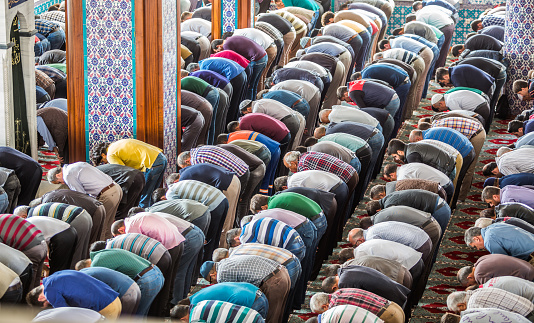 antalya,manavgat,türkey - November 6, 2015: Muslim Friday mass prayer in Turkey ,külliye mosque