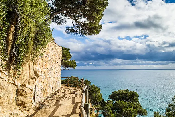 Pathway landscape of cami de ronda, calonge, Costa Brava. Spain.