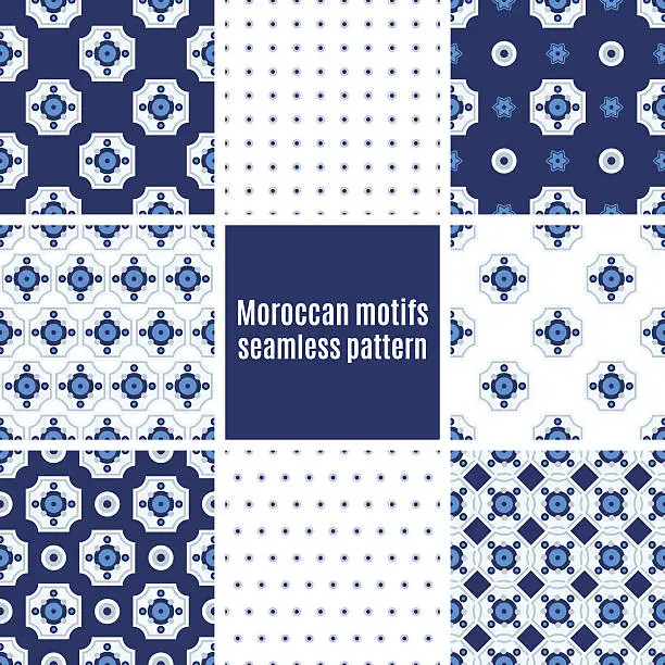 Vector illustration of Portuguese Azulejos set of patterns