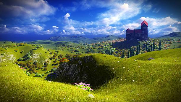 istock Beautiful landscape with flowers 496775958
