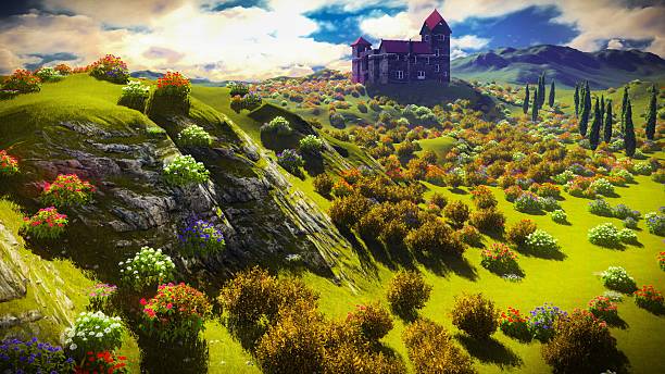 istock Beautiful landscape with flowers 496775990