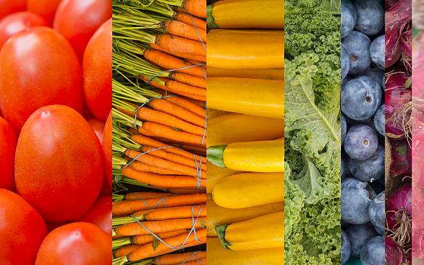 istock Rainbow Fruits and Vegetables Collage 496777096