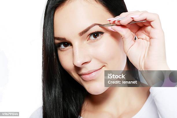 Plucking Tweezers Brow Stock Photo - Download Image Now - 2015, Adult, Beautician