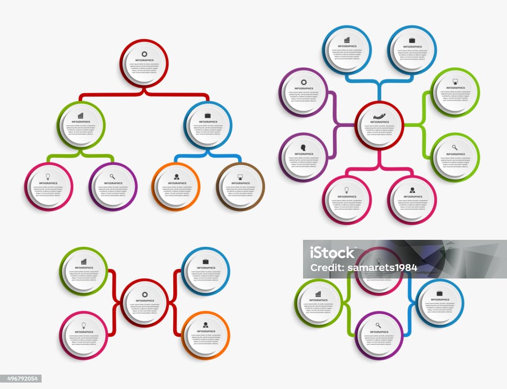 Collection Infographic Design Organization Chart Template Stock ...