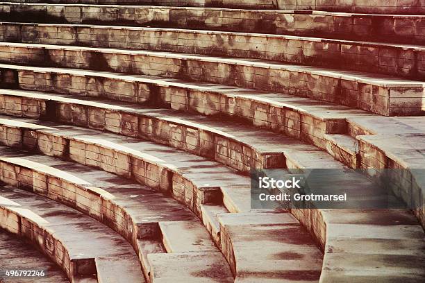 Stone Steps Of The Ancient Amphitheater Stock Photo - Download Image Now - 2015, Amphitheater, Ancient