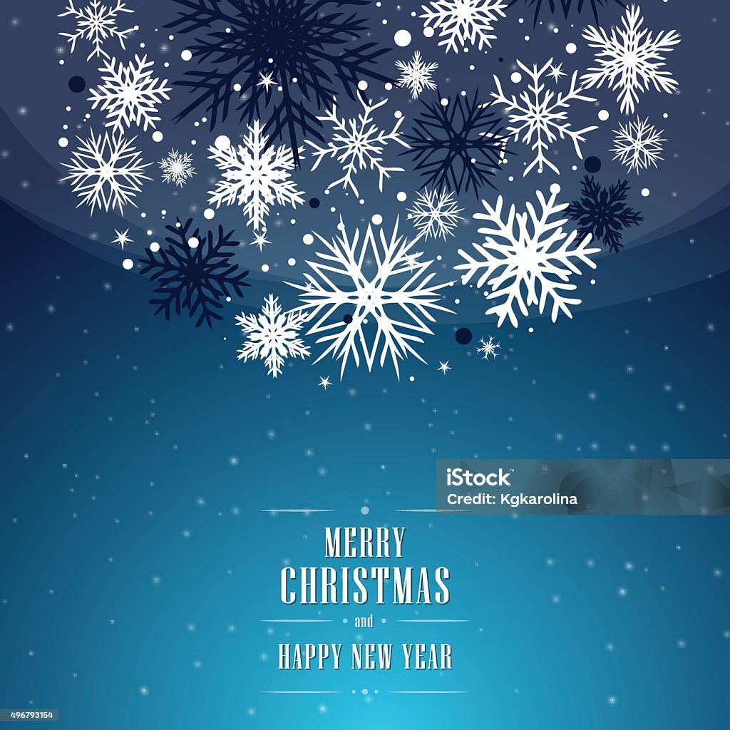 Christmas background Christmas blue background with bubble, bulb, and with snowflakes. 2015 stock vector