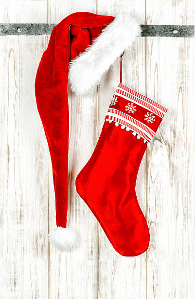 istock Christmas stocking. Decoration with red ornaments 496793356