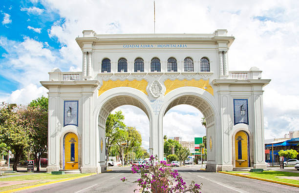 Tourist monuments of the city of Guadalajara stock photo