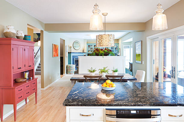 istock Open Concept Family Den Kitchen Dining Room in Contemporary Home 496794030