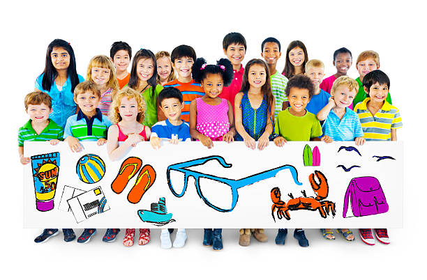 istock Group of Children Holding Summer Concept Billboard 496794595
