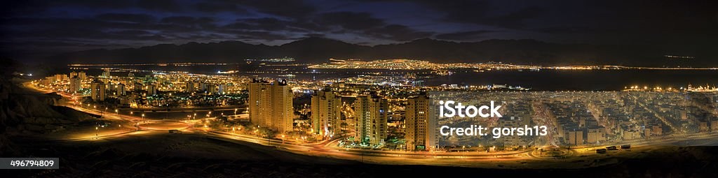 Панорамный вид на Eilat от окружающих hills - Стоковые фото Без людей роялти-фри