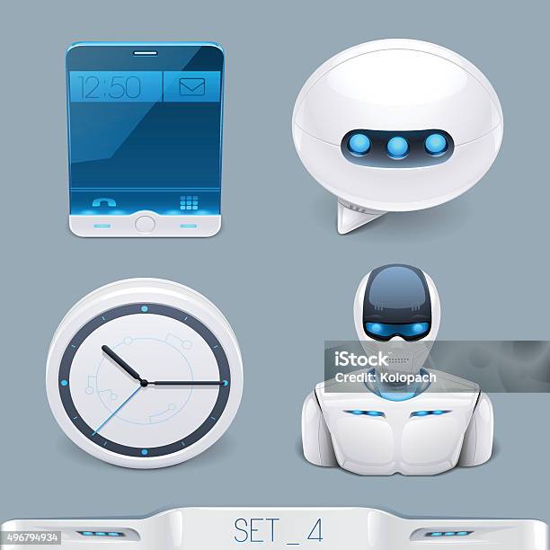 Futuristic Multimedia Devices And Technology Iconset 4 Stock Illustration - Download Image Now