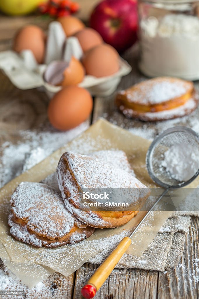 Patties with curd. Small cakes with cottage cheese - sochniki. Russian kitchen. 2015 Stock Photo