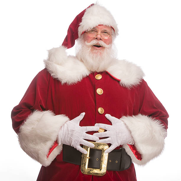 Portrait of the Real Santa Claus laughing stock photo
