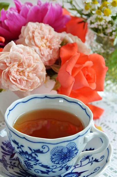 istock cup of tea with flowers 496796583
