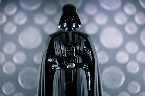 istanbul, Turkey - November 1, 2015: Portrait of  the Star Wars movie character action figure Darth Vader.