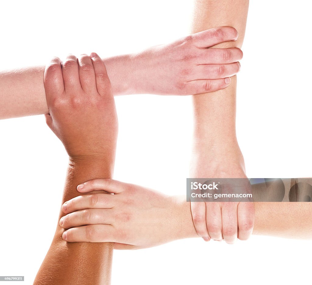 Human hands holding each other Human hands holding each other isolated on white background A Helping Hand Stock Photo