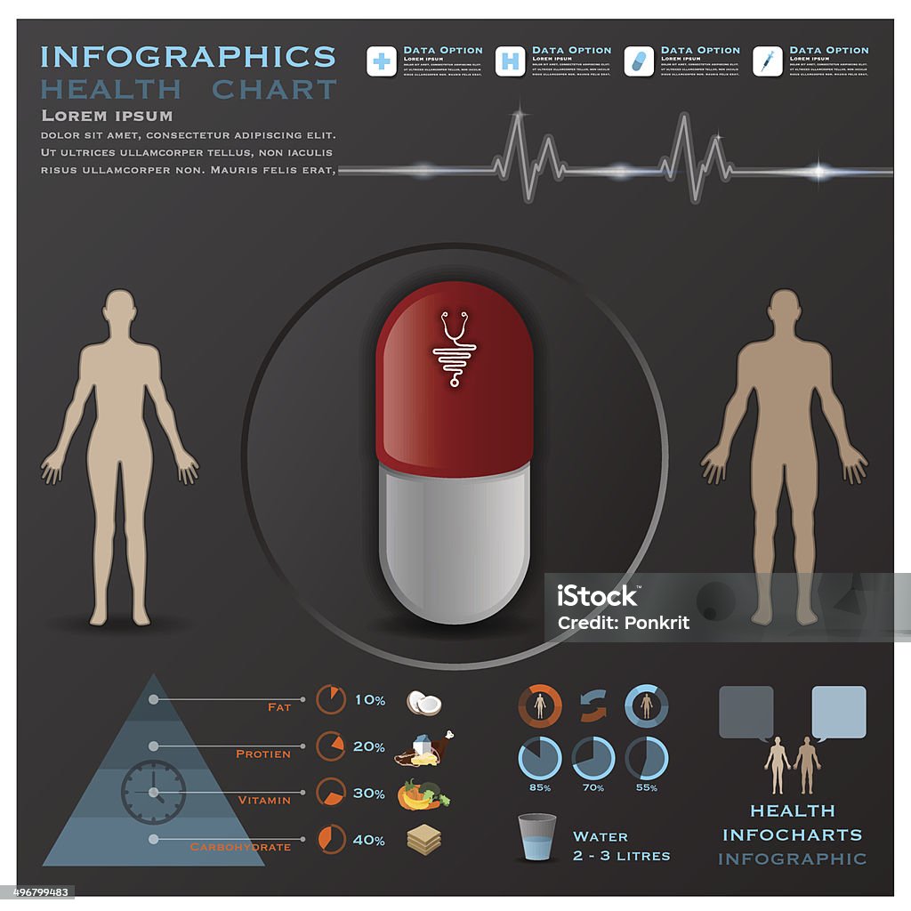 Health And Medical Infographic Infocharts Health And Medical Infographic Infocharts Science Background Design Template Biology stock vector