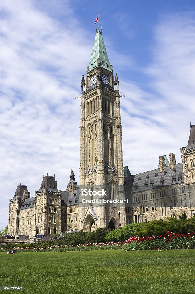 Центр блок частичный - Стоковые фото Peace Tower - Ottawa роялти-фри