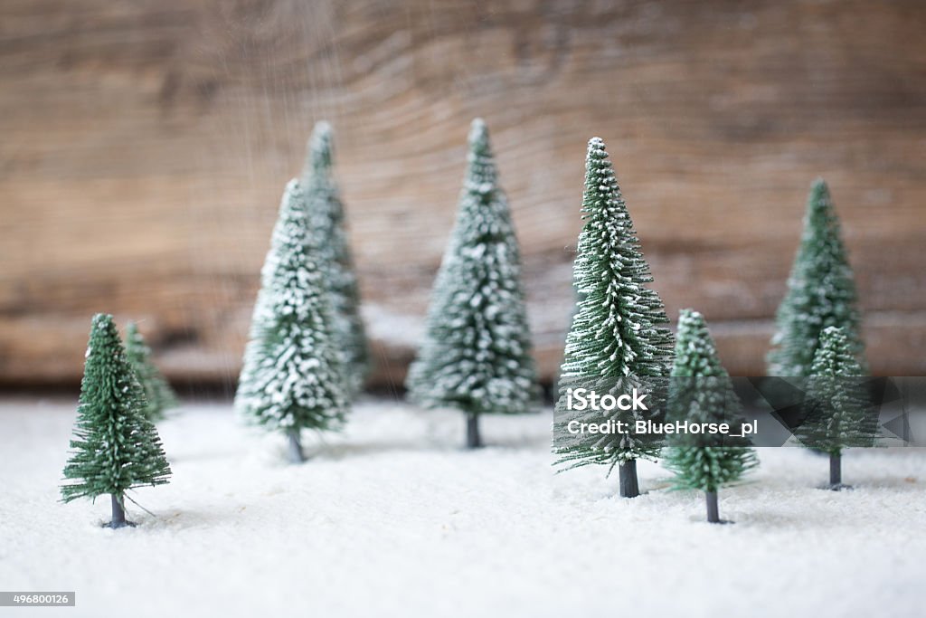 Weihnachtskarte-Miniatur-Weihnachtsbaum im Schnee - Lizenzfrei 2015 Stock-Foto