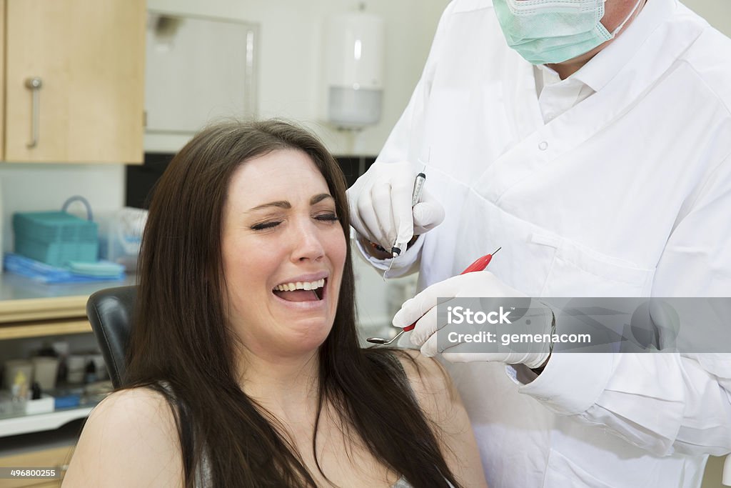 Afraid woman Afraid woman at the dentist Adult Stock Photo