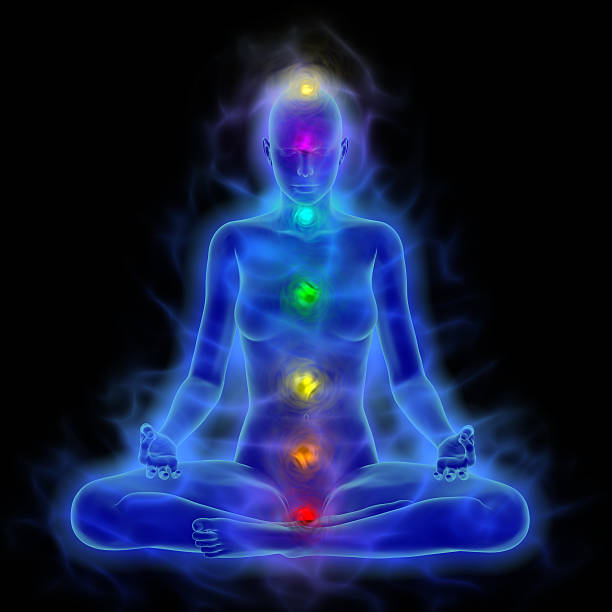 istock Human energy body, aura, chakras in meditation 496803216