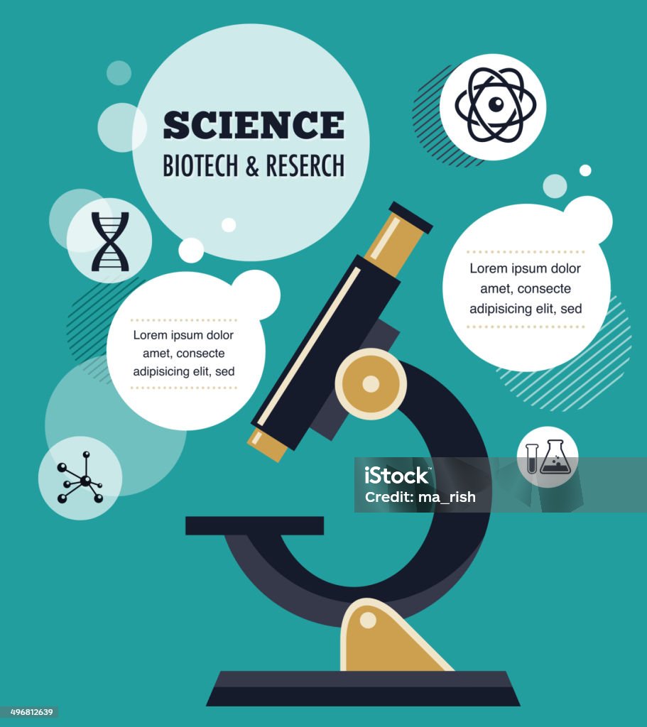 De investigação, tecnologia e Bio Science Infográfico - Royalty-free Aprender arte vetorial