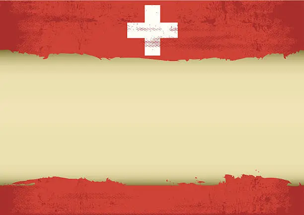 Vector illustration of Swiss scratched flag