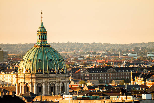 Frederik's Church (The Marble Church) at a summer evening.