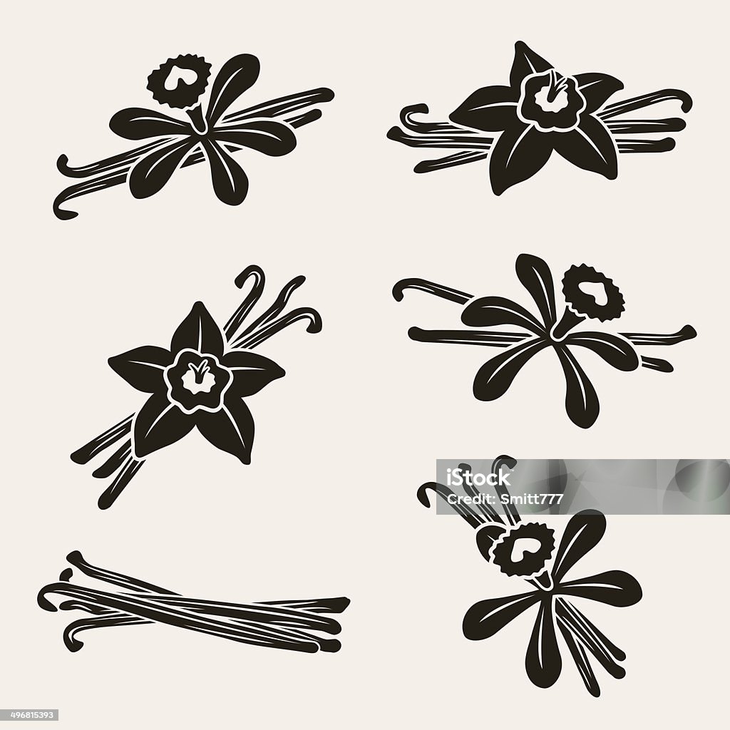 Vanilla set. Vector Collection vanilla, edit size and color Backgrounds stock vector