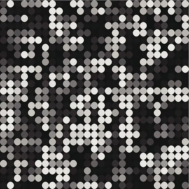 Vector illustration of abstract black and white polka dots pattern background
