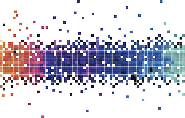 abstract data flowing technology check pattern background - tek sözcük illüstrasyonlar stock illustrations