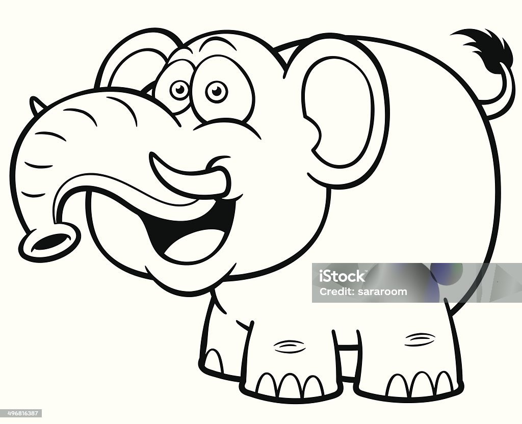 Elephant Vector illustration of Cartoon Elephant - Coloring book Africa stock vector