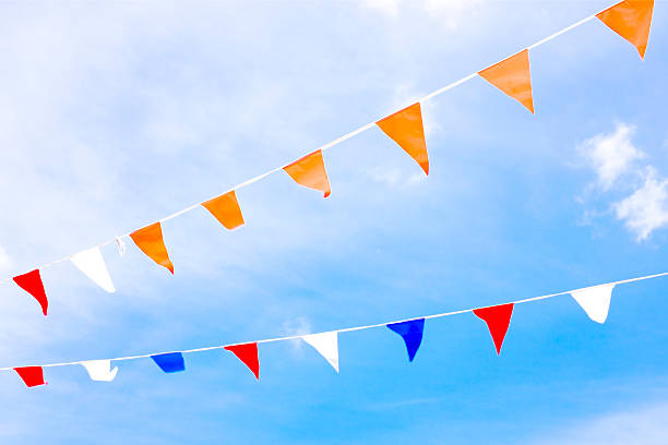 istock Orange flags, celebrating kingsday in the Netherlands 496816637