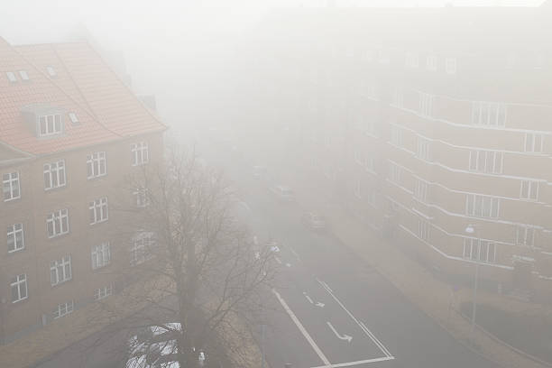 istock Quiet street a foggy day 496816813