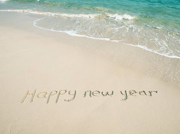 istock happy new year written in the sand 496818613