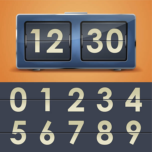 Flip clock vector art illustration