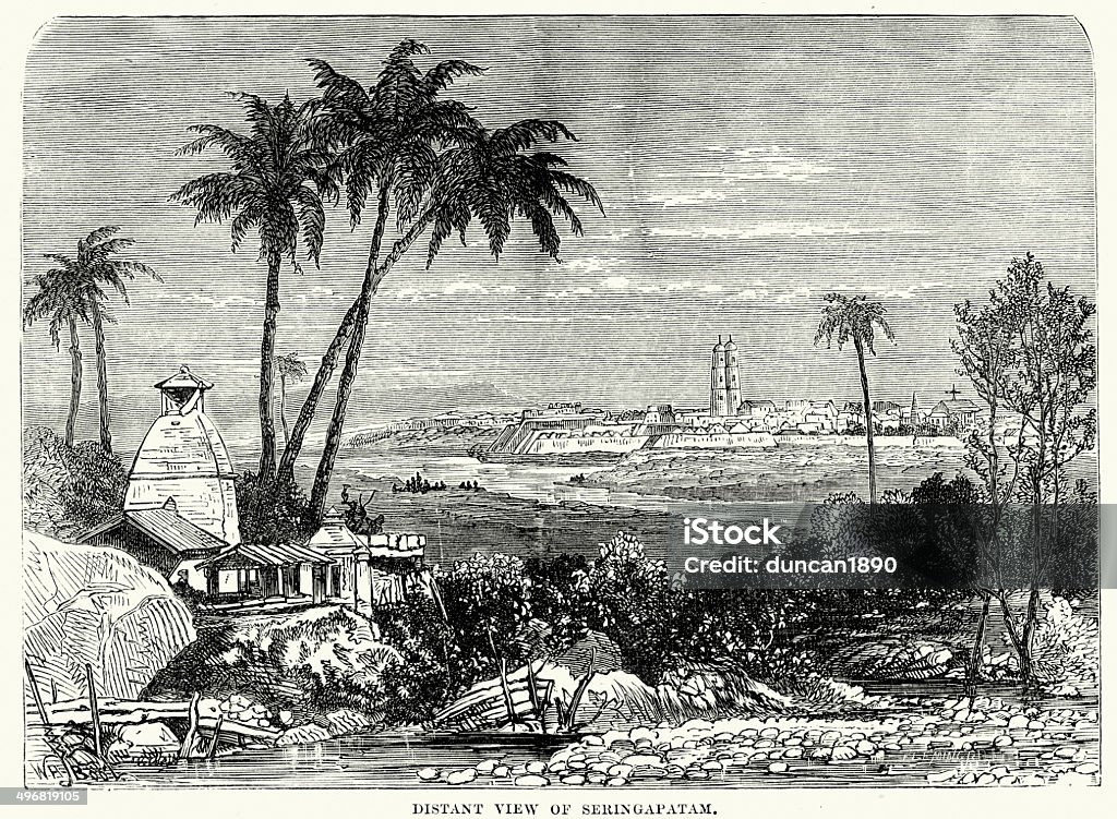 Srirangapatna im 19. Jahrhundert - Lizenzfrei Indien Stock-Illustration
