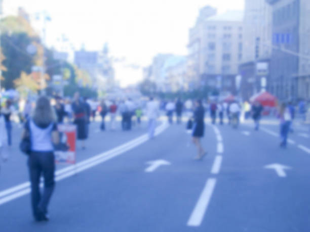 istock Defocused background of Khreshchatyk street in Kiev. 496819212
