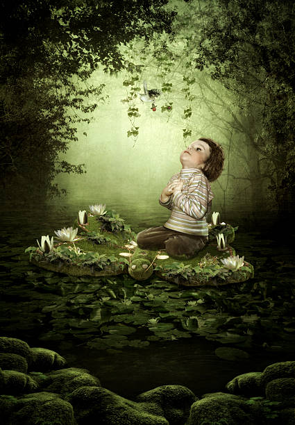 istock The little girl in the magic forest 496819229