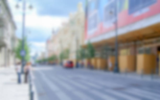 istock Defocused Background of central Vilnius. Intentionally blurred 496819276