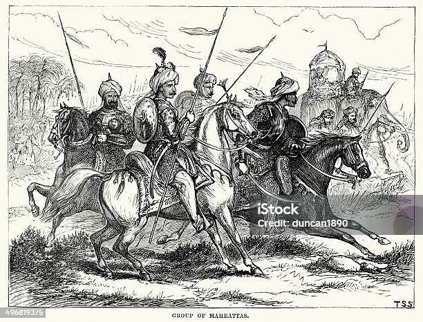 Maratha Soldiers Stock Illustration - Download Image Now - 19th Century, 19th Century Style, Animal