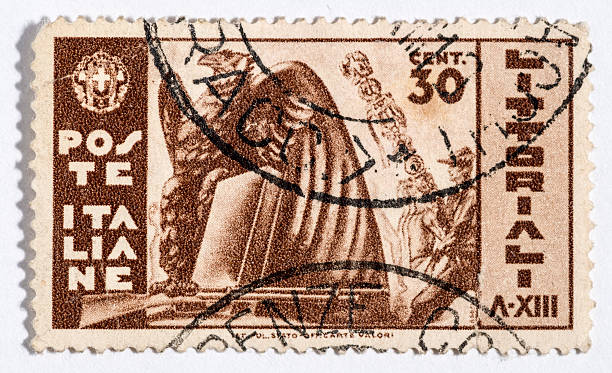 istock Vintage antique old postage stamp from Italy 496819435